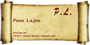 Pess Lajos névjegykártya